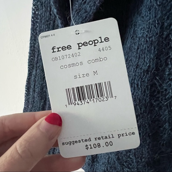 NWT Free People Angel Soft Alpaca Wool Pullover Blue Medium - Picture 8 of 11